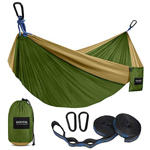 Lightweight Portable Hammocks for Hiking Backyard MAX Support 400lbs QF Single Camping Hammock with 10FT Tree Straps Travel 210T Nylon Indoor Beach Outdoor Backpacking 